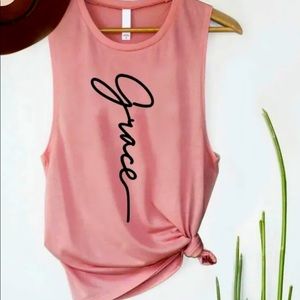 Grace Graphic Tank Top in Mauve